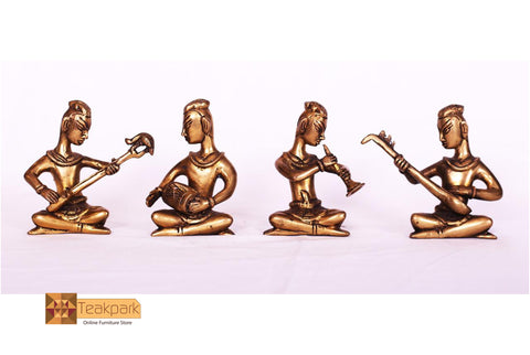 Thai Music Men Brass Sculpture- BS017  (10*12*6 in cm)