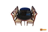 Padma Oval Rosewood Dining Set - 6 Seater