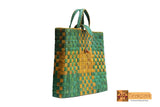 Metis Woven Natural Screwpine Leaf Shopper Bag with Flap-Design 1-Organic and Eco friendly