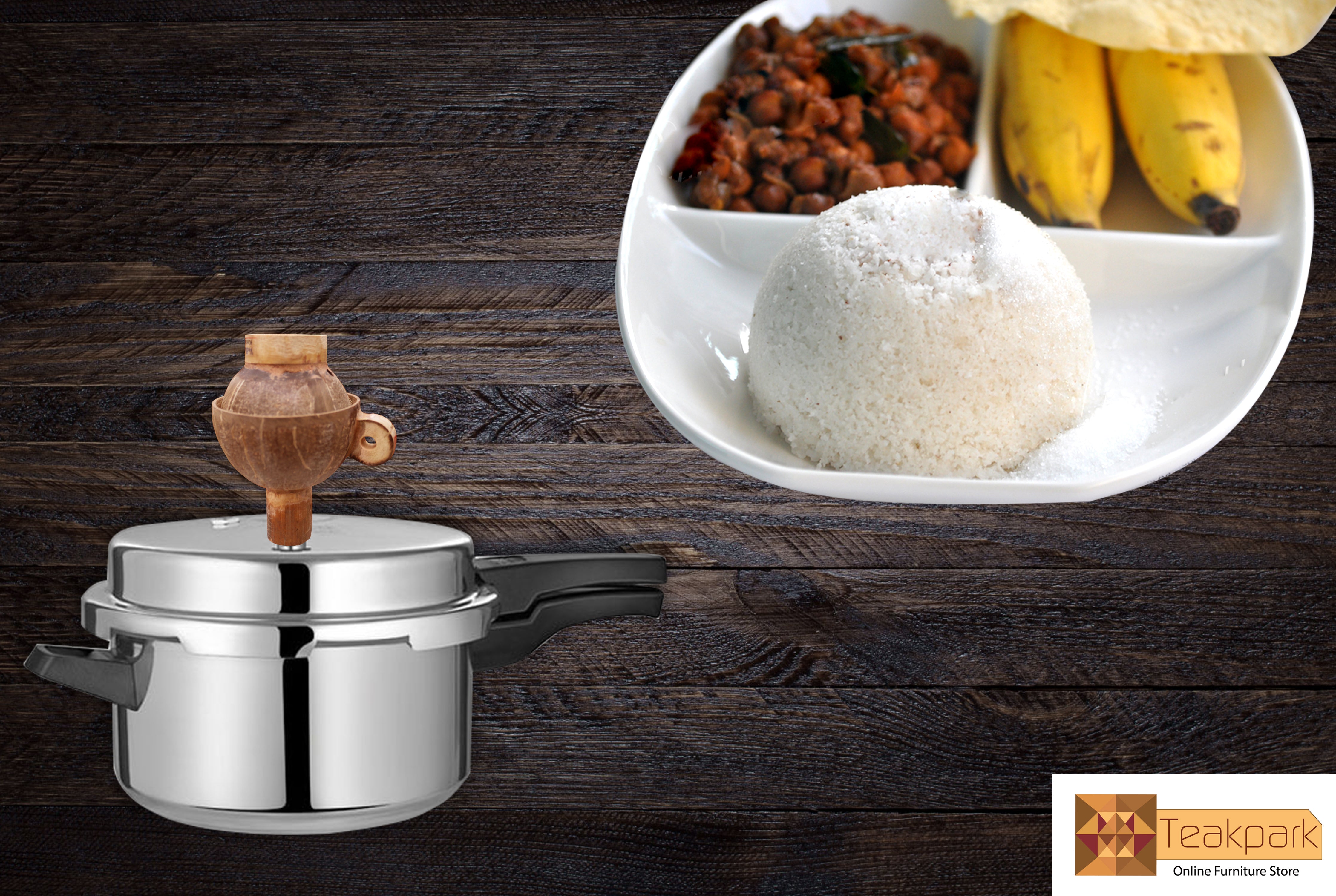 White rice puttu, pittu and tea south indian breakfast kerala • wall  stickers nadu, masala, malaysia | myloview.com